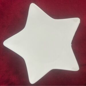 St. Nicholas Square Star Shaped Plate With Silver Trim “Tis The Season” 10 7/8"